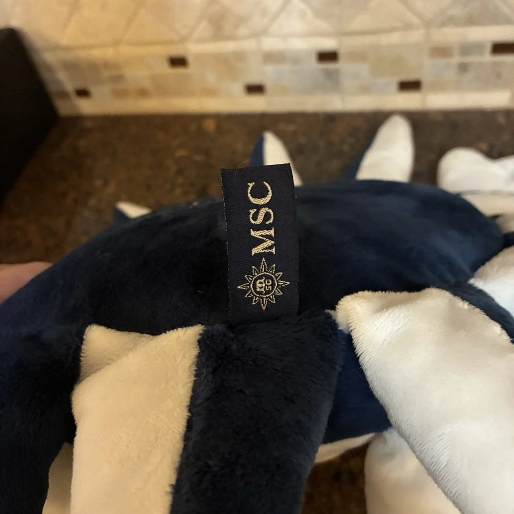 MSC Cruise Ship Smiling Sun Mascot‎ Plush Pillow Doll Blue White - Large 23
